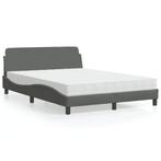 vidaXL Bed met matras stof donkergrijs 140x190 cm, Verzenden, Nieuw, Tweepersoons, 140 cm