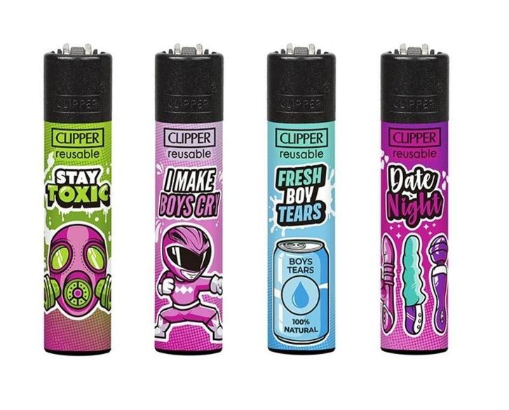 Clipper aansteker - Girly Slogan 2 - CP11 (4 stuks), Verzamelen, Rookartikelen, Aanstekers en Luciferdoosjes, Nieuw, Verzenden
