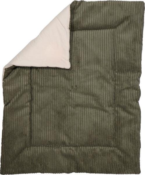 MamaLoes Velours Rib Groen 80 x 100 cm Omkeerbaar Boxkleed, Kinderen en Baby's, Boxen, Nieuw, Verzenden