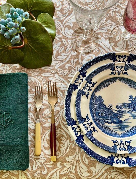 Geprint tafelkleed met acanthusbladeren voor grote tafels,, Antiek en Kunst, Antiek | Overige Antiek