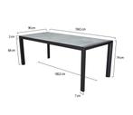 Dexter dining tuintafel 194x90xH74,5 cm antraciet, Ophalen of Verzenden, Nieuw
