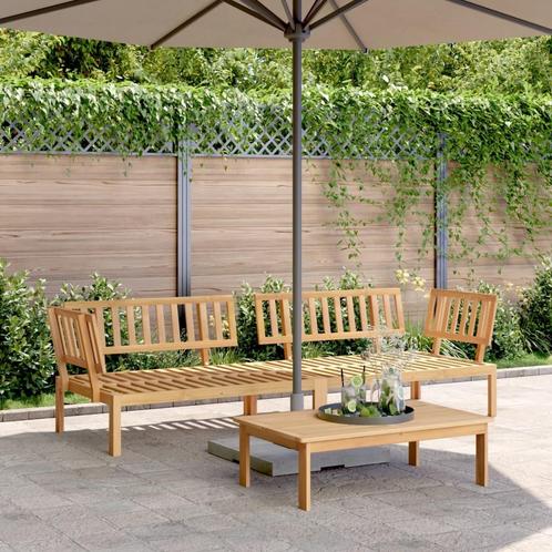 vidaXL Tuinhoekbanken 2 st pallet massief acaciahout, Tuin en Terras, Tuinsets en Loungesets, Nieuw, Hardhout, Verzenden