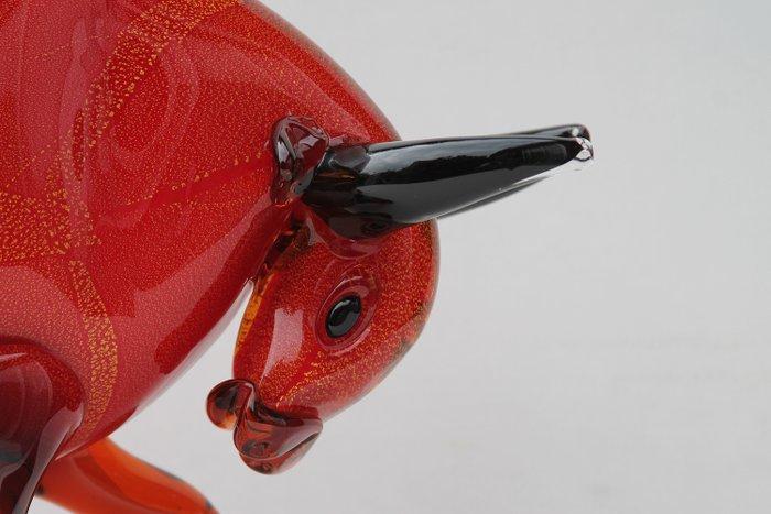 Beeld, xxl bull in murano stijl - 30 cm - Glas, Antiek en Kunst, Kunst | Designobjecten