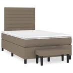 vidaXL Boxspring met matras stof taupe 120x190 cm, Huis en Inrichting, Slaapkamer | Bedden, Verzenden, Nieuw, 190 cm of minder