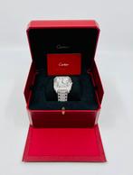 Cartier Santos - White Dial - Large- Iced Out - Diamonds, Sieraden, Tassen en Uiterlijk, Horloges | Heren, Overige merken, Staal