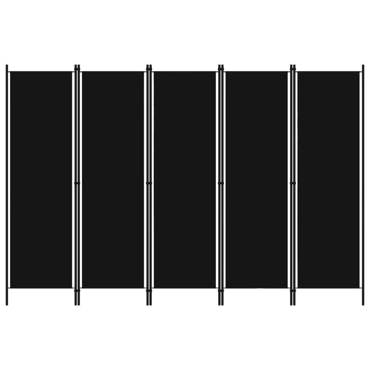 vidaXL Kamerscherm met 5 panelen 250x180 cm zwart, Huis en Inrichting, Woonaccessoires | Kamerschermen, Nieuw, Verzenden