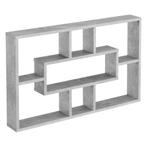 Wandrek Qinngua met 7 vakken 77x10x48 cm betonkleurig, Huis en Inrichting, Woonaccessoires | Wandplanken en Boekenplanken, Verzenden