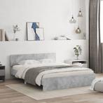 vidaXL Bedframe met hoofdeinde betongrijs 140x190 cm, Verzenden, Grijs, Hout, Nieuw