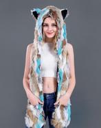 Hood Wolf Muts Lapjes Bruin Wit Blauw Skimuts Bontmuts Spiri, Kleding | Dames, Nieuw, Ophalen of Verzenden