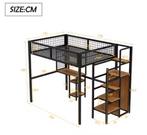 Metalen kinder loftbed met bureau en kast 90x200 / 140x200, Verzenden, Nieuw