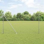 vidaXL Hecke met palen Zilver 1.5 x 10 m Staal, Verzenden, Nieuw, IJzer