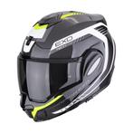 Scorpion EXO-Tech Evo Carbon Cosy Zwart Wit Geel Systeemhelm, Motoren, Systeemhelm, Verzenden, XXL, Nieuw met kaartje