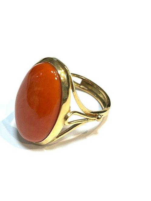 Ring - 14 karaat Roségoud Koraal - De Grote Oceaan, Sieraden, Tassen en Uiterlijk, Ringen