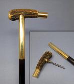 Wandelstok - Hout, Messing, Staal, Hoorn - verdekte, Antiek en Kunst