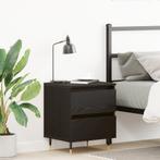 vidaXL Nachtkastje 40x35x50 cm bewerkt hout zwart, Minder dan 45 cm, Verzenden, Nieuw, Minder dan 55 cm