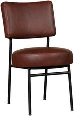 Cognac leren moderne retro eetkamerstoel - Granada leer Cogn, Huis en Inrichting, Overige kleuren, Klassiek, Nieuw, Leer