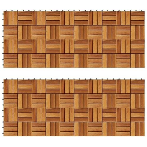 vidaXL Terrastegels 30 x 30 cm Acacia set van 20, Doe-het-zelf en Verbouw, Vloerdelen en Plavuizen, Nieuw, Verzenden