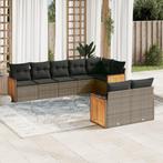 vidaXL 8-delige Loungeset met kussens poly rattan grijs, Tuin en Terras, Tuinsets en Loungesets, Verzenden, Nieuw, Rotan, Loungeset