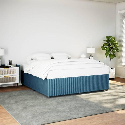 vidaXL Bedframe fluweel blauw 180x200 cm, Huis en Inrichting, Slaapkamer | Bedden, 80 cm, 200 cm, Blauw, Eenpersoons, Nieuw, Stof