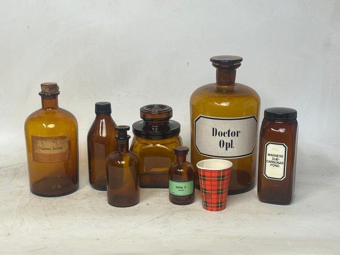 Apothekerspot (7) - Glas - set apothekerspotten, Antiek en Kunst, Curiosa en Brocante