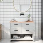 vidaXL Wastafelblad 100x40x2 cm onbehandeld massief hout, Huis en Inrichting, Keuken | Keukenelementen, Verzenden, Nieuw, Bruin