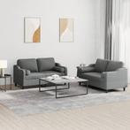vidaXL 2-delige Loungeset met kussens stof donkergrijs, Huis en Inrichting, Verzenden, 150 tot 200 cm, Nieuw, Stof