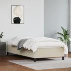 vidaXL Bedframe kunstleer crèmekleurig 100x200 cm, Overige materialen, 100 cm, Eenpersoons, Verzenden