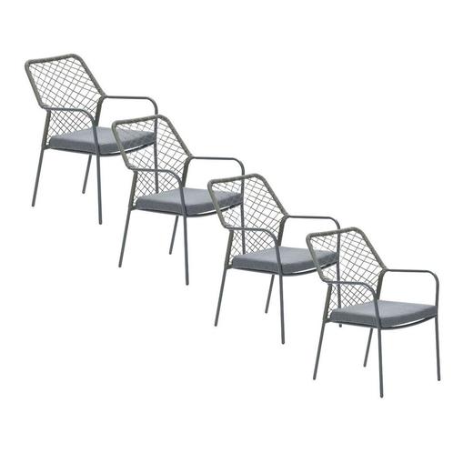 Garden Impressions Ross tuinstoel mosgroen - 4 stuks, Tuin en Terras, Tuinsets en Loungesets, Verzenden