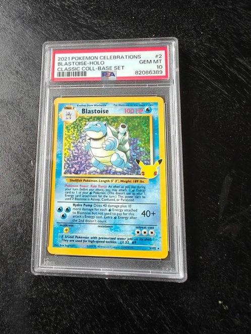 Pokémon - 1 Graded card - PSA 10 Blastoise Celebrations Holo, Hobby en Vrije tijd, Verzamelkaartspellen | Pokémon