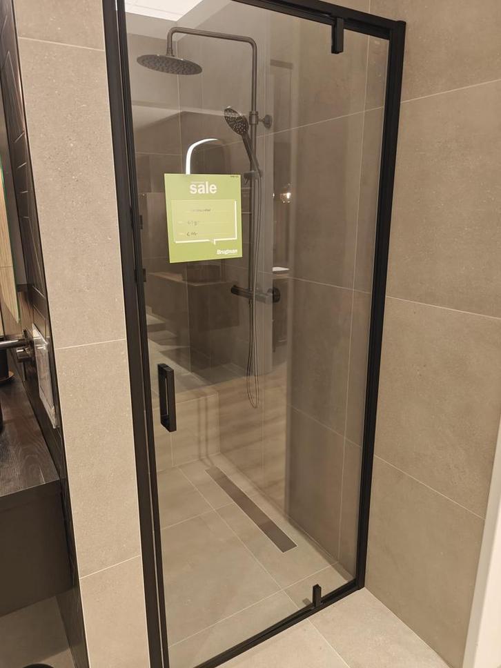 Douchedeur 90cm mat zwart voor nis - 0026, Doe-het-zelf en Verbouw, Sanitair, Douche, Nieuw, Glas, Ophalen
