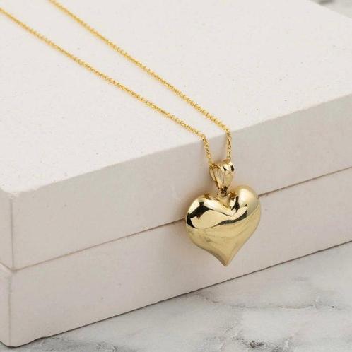 Halsketting - 14 karaat Geel goud - Grote Hart Ketting, Sieraden, Tassen en Uiterlijk, Kettingen