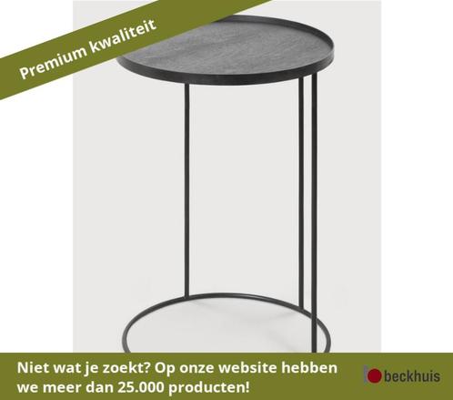 Ethnicraft bijzettafel metaal binnen 49x49x66 cm rond, Huis en Inrichting, Tafels | Bijzettafels, Nieuw, Overige materialen, Ophalen of Verzenden