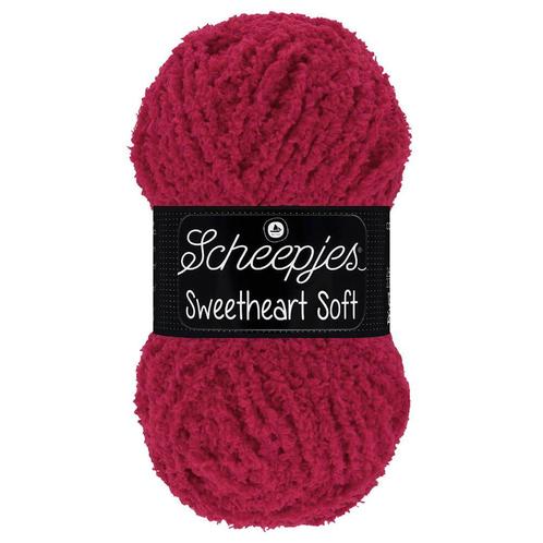 Scheepjes Sweetheart Soft - 16 donkerrood - Polyester Gare, Hobby en Vrije tijd, Breien en Haken, Ophalen of Verzenden