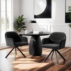 Lona fluwelen draaistoel met dikke vulling - zwart/zwart, Se, Huis en Inrichting, Verzenden, Nieuw