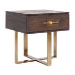 *WOONWINKEL* Kare Design Osaka Nachtkastje Hout Met Messing, Huis en Inrichting, Verzenden, Nieuw