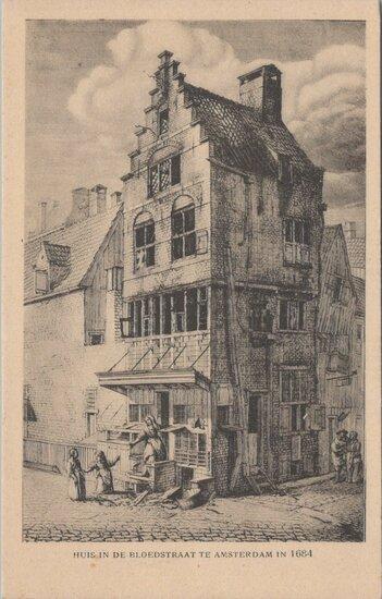 AMSTERDAM - Huis in de Bloedstraat te Amsterdam 1684, Verzamelen, Ansichtkaarten | Nederland, Verzenden