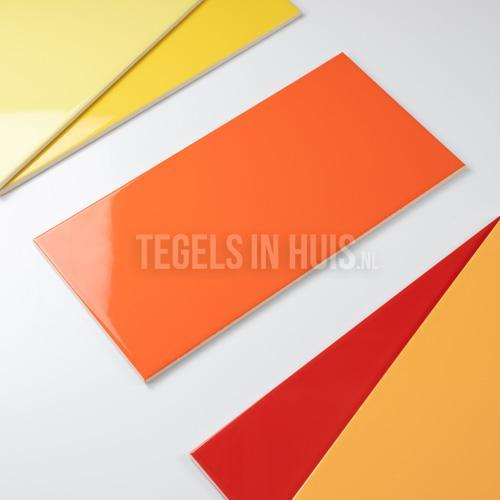 Wandtegel 20x40 glans oranje rood waamb450 wandtegel, Doe-het-zelf en Verbouw, Tegels, Wandtegels, Nieuw, 10 m² of meer, Ophalen