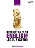 Introduction to the English legal system, 2014-2015 by, Verzenden, Gelezen, Martin Partington