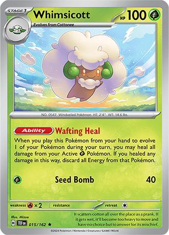 Whimsicott 015/162 holo Temporal forces, Hobby en Vrije tijd, Verzamelkaartspellen | Pokémon, Losse kaart, Nieuw, Foil, Ophalen of Verzenden