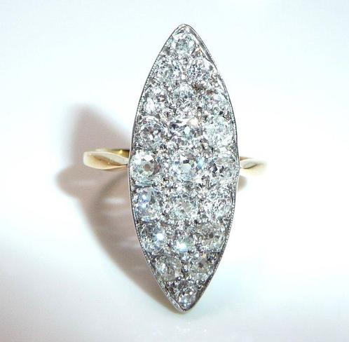 Ring - 18 karaat Geel goud, Platina - 1.50ct. tw. Diamant, Sieraden, Tassen en Uiterlijk, Ringen