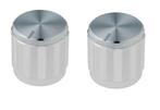 Potmeter knop aluminium zilver - 2 stuks, Hobby en Vrije tijd, Elektronica-componenten, Nieuw, Verzenden
