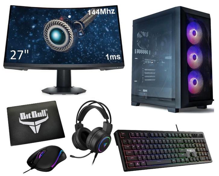 Complete 144Hz RTX 3050 Gaming PC Setup - 27 Curved Gami..., Computers en Software, Desktop Pc's, Nieuw, Ophalen of Verzenden