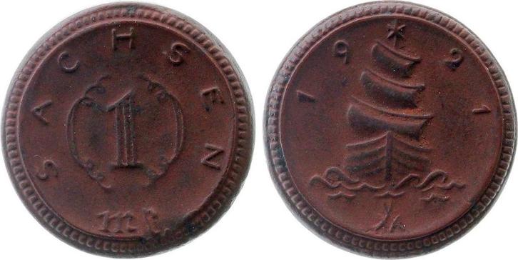 Duitsland 1 Mark Notgeld 1921 Sachsen Handform Jn55 prfr, Postzegels en Munten, Munten | Nederland, Verzenden