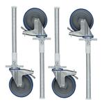 4 x Zwenkwiel nylon 200 mm op stalen spindel 375 KG, Verzenden, Nieuw