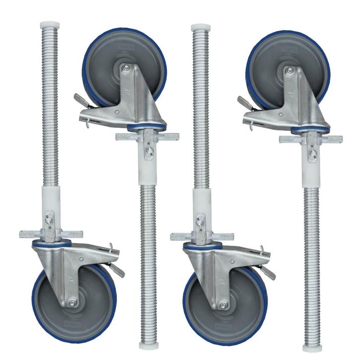 4 x Zwenkwiel nylon 200 mm op stalen spindel 375 KG, Doe-het-zelf en Verbouw, Overige Doe-het-zelf en Verbouw, Nieuw, Verzenden