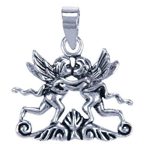 Zilveren Cupidos kussend ketting hanger, Sieraden, Tassen en Uiterlijk, Kettinghangers, Verzenden