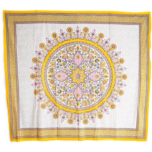 Authentiek Wandkleed Katoen Bloemen Mandala Geel (240 x 210, Huis en Inrichting, Woonaccessoires | Wanddecoraties, Nieuw, Verzenden