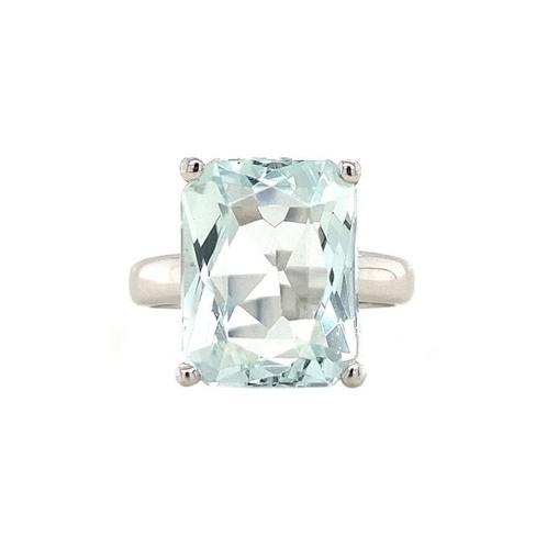 Witgouden ring met aquamarijn 14 krt, Sieraden, Tassen en Uiterlijk, Ringen, Nieuw, Ophalen of Verzenden