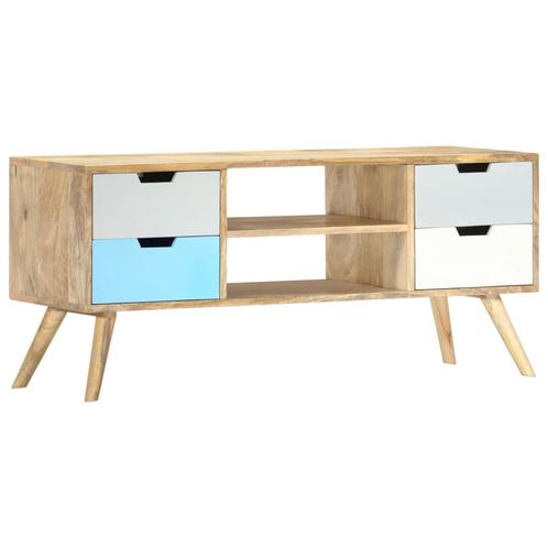 vidaXL Tv-meubel 110x35x48 cm massief mangohout, Huis en Inrichting, Kasten | Televisiemeubels, 25 tot 50 cm, Nieuw, Overige houtsoorten