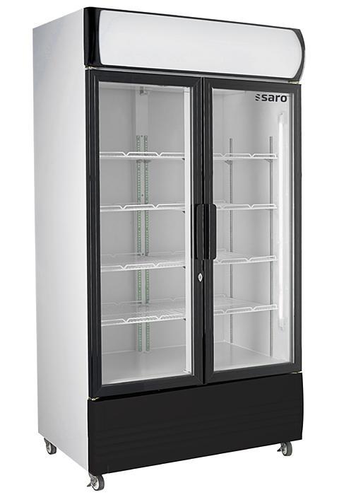 SARO Koelkast met 2 glasdeuren en reclame display - GTK 580, Zakelijke goederen, Horeca | Keukenapparatuur, Koelen en Vriezen